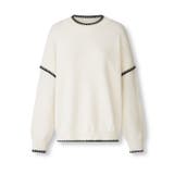 配色ステッチニット ドロップショルダー ニットセーター | COCOMOMO | 詳細画像22