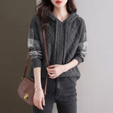 ケーブル編みニット ニットパーカー ニットセーター | COCOMOMO | 詳細画像17 