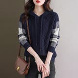 ケーブル編みニット ニットパーカー ニットセーター | COCOMOMO | 詳細画像20 