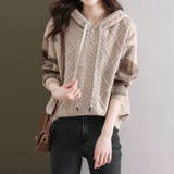 ケーブル編みニット ニットパーカー ニットセーター | COCOMOMO | 詳細画像4 