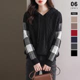 ブラック | ケーブル編みニット ニットパーカー ニットセーター | COCOMOMO