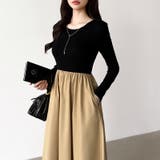 ふんわり大人フェミニンなドッキングワンピース ロングワンピース ワンピース | COCOMOMO | 詳細画像6 