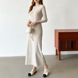 縦ラインで魅せるIラインロングワンピース ストレッチワンピース iラインワンピース | COCOMOMO | 詳細画像10