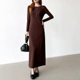 縦ラインで魅せるIラインロングワンピース ストレッチワンピース iラインワンピース | COCOMOMO | 詳細画像11