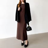 縦ラインで魅せるIラインロングワンピース ストレッチワンピース iラインワンピース | COCOMOMO | 詳細画像12