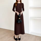 縦ラインで魅せるIラインロングワンピース ストレッチワンピース iラインワンピース | COCOMOMO | 詳細画像19