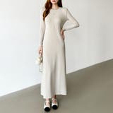 縦ラインで魅せるIラインロングワンピース ストレッチワンピース iラインワンピース | COCOMOMO | 詳細画像2