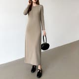 縦ラインで魅せるIラインロングワンピース ストレッチワンピース iラインワンピース | COCOMOMO | 詳細画像23