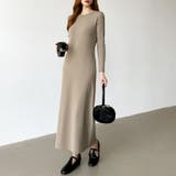 縦ラインで魅せるIラインロングワンピース ストレッチワンピース iラインワンピース | COCOMOMO | 詳細画像24