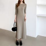 縦ラインで魅せるIラインロングワンピース ストレッチワンピース iラインワンピース | COCOMOMO | 詳細画像27