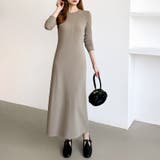 縦ラインで魅せるIラインロングワンピース ストレッチワンピース iラインワンピース | COCOMOMO | 詳細画像28