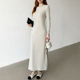 縦ラインで魅せるIラインロングワンピース ストレッチワンピース iラインワンピース | COCOMOMO | 詳細画像3