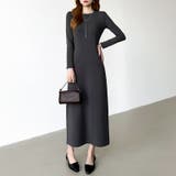 縦ラインで魅せるIラインロングワンピース ストレッチワンピース iラインワンピース | COCOMOMO | 詳細画像30