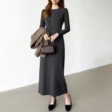 縦ラインで魅せるIラインロングワンピース ストレッチワンピース iラインワンピース | COCOMOMO | 詳細画像31