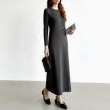 縦ラインで魅せるIラインロングワンピース ストレッチワンピース iラインワンピース | COCOMOMO | 詳細画像32