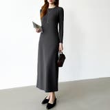 縦ラインで魅せるIラインロングワンピース ストレッチワンピース iラインワンピース | COCOMOMO | 詳細画像33