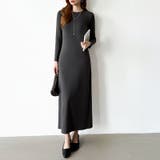 縦ラインで魅せるIラインロングワンピース ストレッチワンピース iラインワンピース | COCOMOMO | 詳細画像34