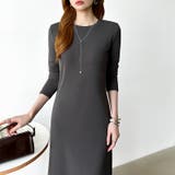 縦ラインで魅せるIラインロングワンピース ストレッチワンピース iラインワンピース | COCOMOMO | 詳細画像37