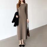 縦ラインで魅せるIラインロングワンピース ストレッチワンピース iラインワンピース | COCOMOMO | 詳細画像41