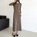 縦ラインで魅せるIラインロングワンピース ストレッチワンピース iラインワンピース | COCOMOMO | 詳細画像46