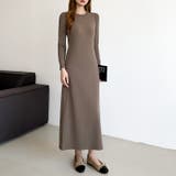 縦ラインで魅せるIラインロングワンピース ストレッチワンピース iラインワンピース | COCOMOMO | 詳細画像47