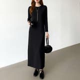 縦ラインで魅せるIラインロングワンピース ストレッチワンピース iラインワンピース | COCOMOMO | 詳細画像48