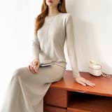 縦ラインで魅せるIラインロングワンピース ストレッチワンピース iラインワンピース | COCOMOMO | 詳細画像5