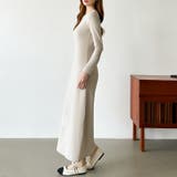 縦ラインで魅せるIラインロングワンピース ストレッチワンピース iラインワンピース | COCOMOMO | 詳細画像9