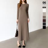 モカ | 縦ラインで魅せるIラインロングワンピース ストレッチワンピース iラインワンピース | COCOMOMO