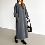 ボリュームスリーブワンピース ロングワンピース 指穴付き | COCOMOMO | 詳細画像13 