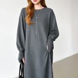 ボリュームスリーブワンピース ロングワンピース 指穴付き | COCOMOMO | 詳細画像14 