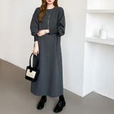 ボリュームスリーブワンピース ロングワンピース 指穴付き | COCOMOMO | 詳細画像19 