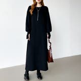 ボリュームスリーブワンピース ロングワンピース 指穴付き | COCOMOMO | 詳細画像21 