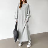 ボリュームスリーブワンピース ロングワンピース 指穴付き | COCOMOMO | 詳細画像3 