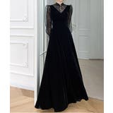 大人可愛いを上品に。ベロアパーティードレス ベロアワンピース 結婚式 | COCOMOMO | 詳細画像1 