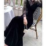 大人可愛いを上品に。ベロアパーティードレス ベロアワンピース 結婚式 | COCOMOMO | 詳細画像7 