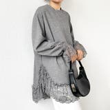 レース切り替えチュニックトップス レーストップス オーバーサイズ | COCOMOMO | 詳細画像15