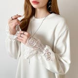 レース切り替えチュニックトップス レーストップス オーバーサイズ | COCOMOMO | 詳細画像6 