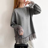 レース切り替えチュニックトップス レーストップス オーバーサイズ | COCOMOMO | 詳細画像12 