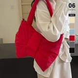 レッド | ふわっと軽く、きゅっと可愛いリボンパファーバッグ ビッグリボンバッグ | COCOMOMO