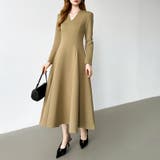 一目で美人。美ラインフレアワンピ vネックワンピース フレアワンピース | COCOMOMO | 詳細画像22 