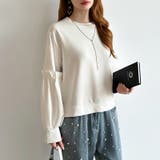 カジュアルに、ほんのりフェミニン。パールギャザースウェットトップス トレーナー | COCOMOMO | 詳細画像14