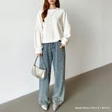 カジュアルに、ほんのりフェミニン。パールギャザースウェットトップス トレーナー | COCOMOMO | 詳細画像17