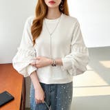 カジュアルに、ほんのりフェミニン。パールギャザースウェットトップス トレーナー | COCOMOMO | 詳細画像19