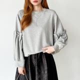 カジュアルに、ほんのりフェミニン。パールギャザースウェットトップス トレーナー | COCOMOMO | 詳細画像2