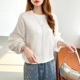 カジュアルに、ほんのりフェミニン。パールギャザースウェットトップス トレーナー | COCOMOMO | 詳細画像20