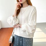 カジュアルに、ほんのりフェミニン。パールギャザースウェットトップス トレーナー | COCOMOMO | 詳細画像21