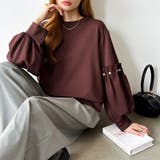 カジュアルに、ほんのりフェミニン。パールギャザースウェットトップス トレーナー | COCOMOMO | 詳細画像26