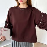 カジュアルに、ほんのりフェミニン。パールギャザースウェットトップス トレーナー | COCOMOMO | 詳細画像29