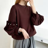 カジュアルに、ほんのりフェミニン。パールギャザースウェットトップス トレーナー | COCOMOMO | 詳細画像31